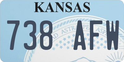 KS license plate 738AFW