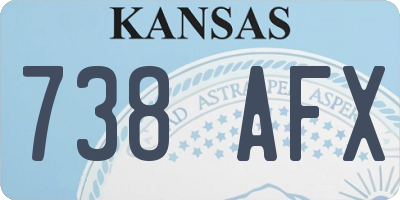 KS license plate 738AFX