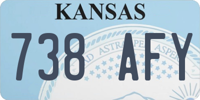 KS license plate 738AFY