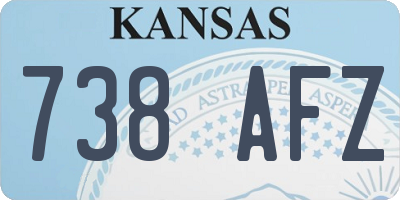 KS license plate 738AFZ