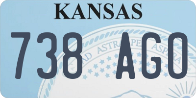 KS license plate 738AGO
