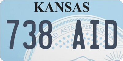 KS license plate 738AID