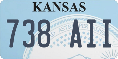 KS license plate 738AII