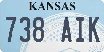 KS license plate 738AIK