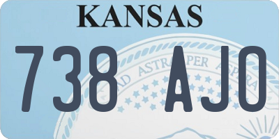 KS license plate 738AJO