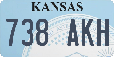 KS license plate 738AKH
