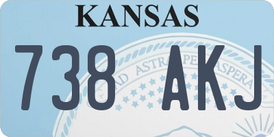 KS license plate 738AKJ