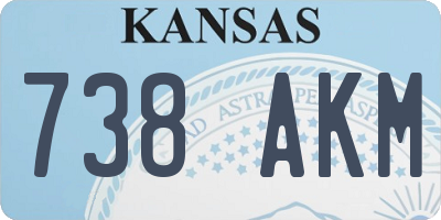 KS license plate 738AKM