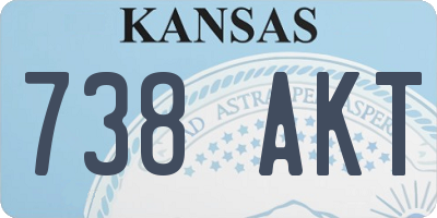 KS license plate 738AKT