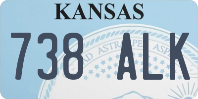 KS license plate 738ALK