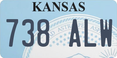 KS license plate 738ALW