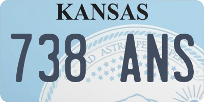 KS license plate 738ANS