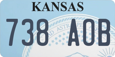 KS license plate 738AOB