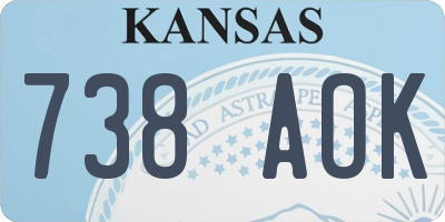 KS license plate 738AOK