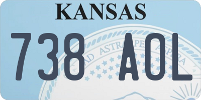 KS license plate 738AOL