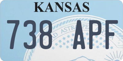 KS license plate 738APF