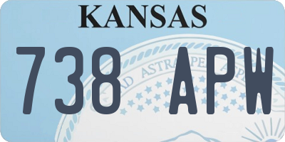 KS license plate 738APW