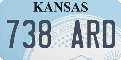 KS license plate 738ARD