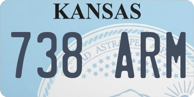KS license plate 738ARM