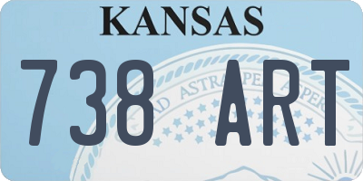 KS license plate 738ART