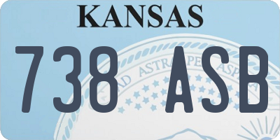 KS license plate 738ASB