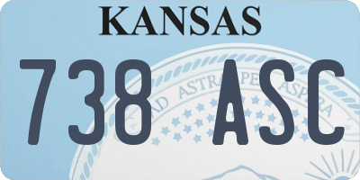 KS license plate 738ASC