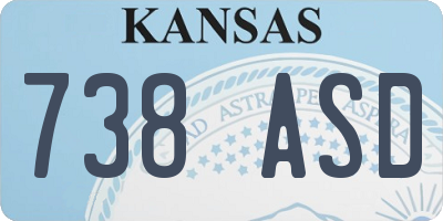 KS license plate 738ASD