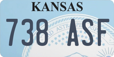 KS license plate 738ASF