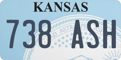 KS license plate 738ASH