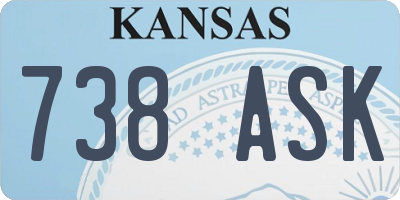 KS license plate 738ASK