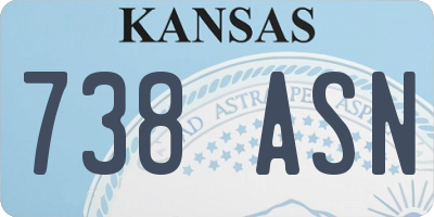 KS license plate 738ASN