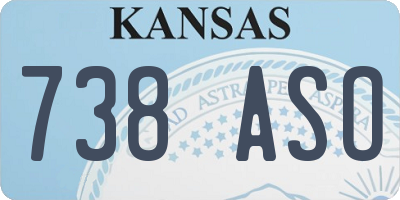 KS license plate 738ASO