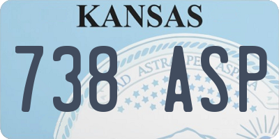 KS license plate 738ASP