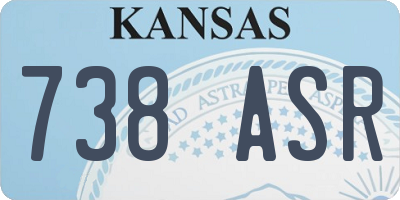 KS license plate 738ASR