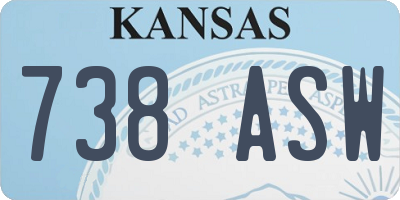 KS license plate 738ASW