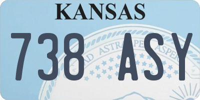 KS license plate 738ASY