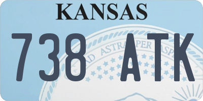 KS license plate 738ATK