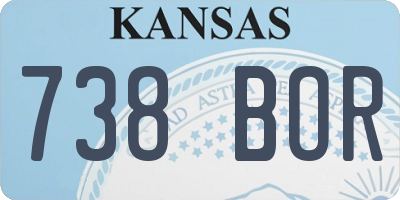 KS license plate 738BOR