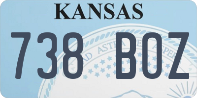 KS license plate 738BOZ