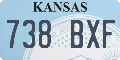 KS license plate 738BXF