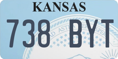 KS license plate 738BYT