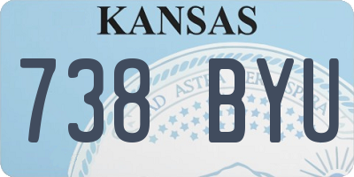 KS license plate 738BYU