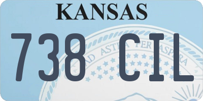 KS license plate 738CIL