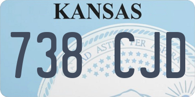 KS license plate 738CJD