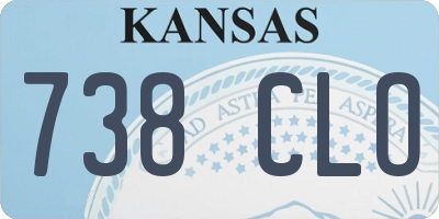 KS license plate 738CLO