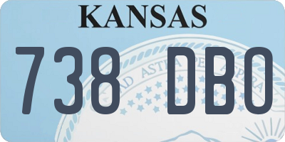 KS license plate 738DBO