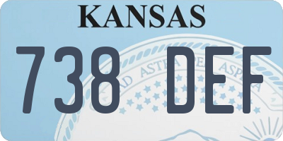 KS license plate 738DEF