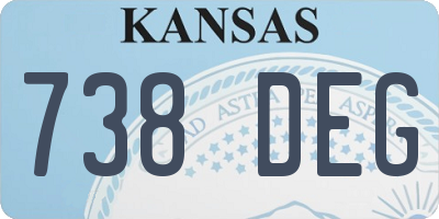 KS license plate 738DEG