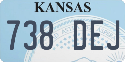 KS license plate 738DEJ