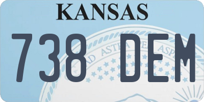 KS license plate 738DEM